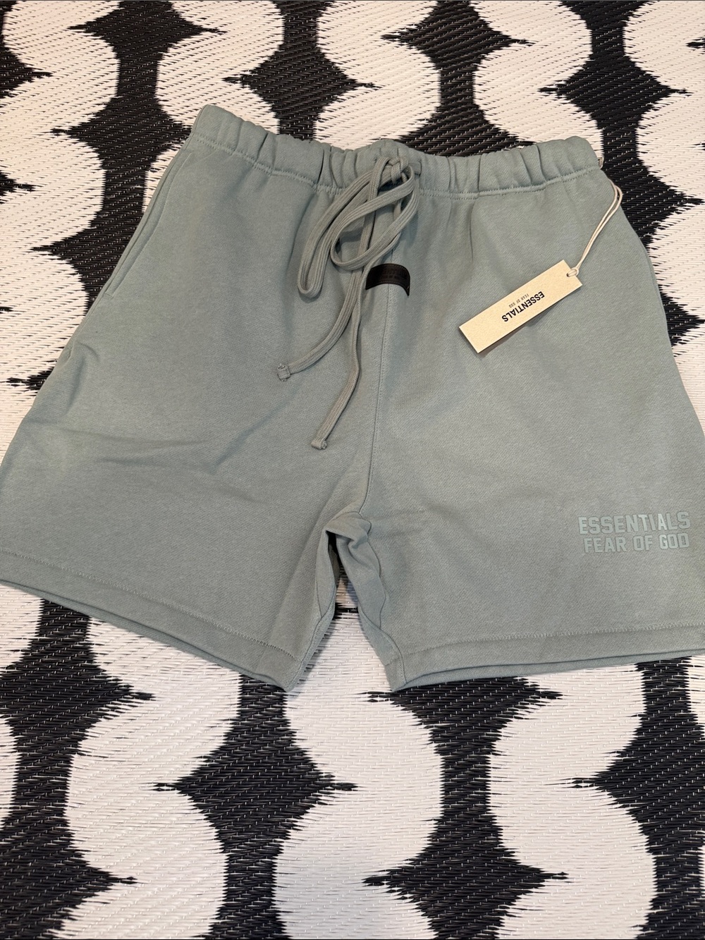 Essentials Men's Sage Green Athletic Drawstring Shorts